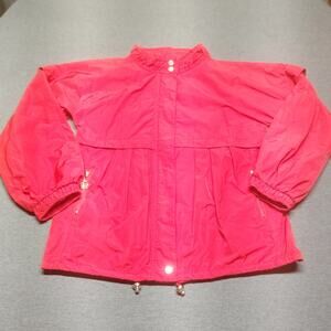 Betsey Johnson Rain Jacket Womens M Red Nylon Lightweight Coat
